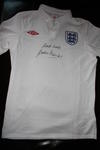 2010 England shirt, signed by Gordon Banks